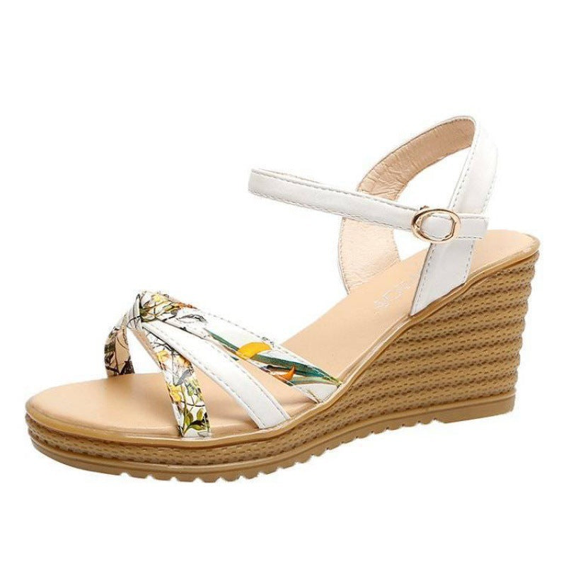 Shoes Wedge Sandals Women's High Heels Thick Heel Non-slip Fish Mouth Student Shoes