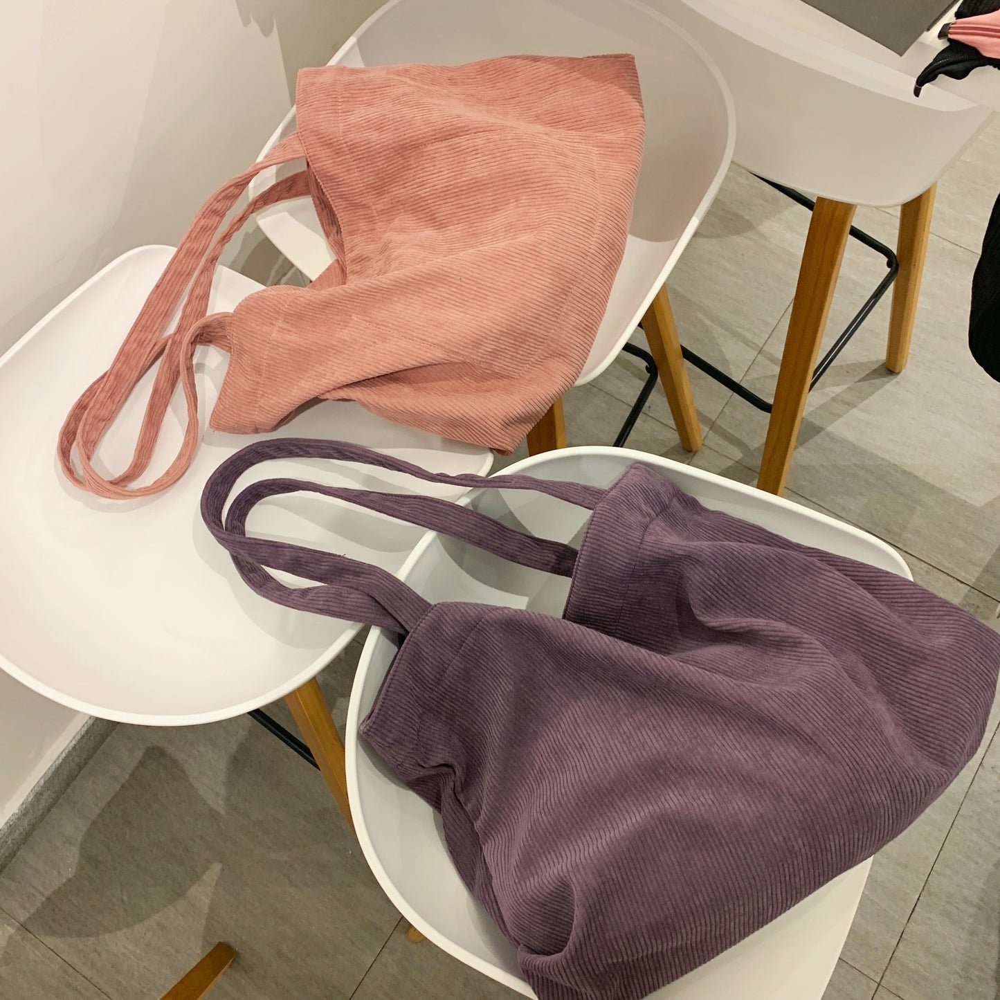 Corduroy Shopper Womens Bag Schoolbag
