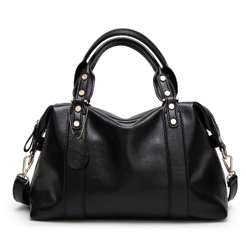 Boston Shoulder Bag Women's Handbags Retro Rivet Design Crossbody Bags
