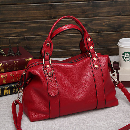 Boston Shoulder Bag Women's Handbags Retro Rivet Design Crossbody Bags